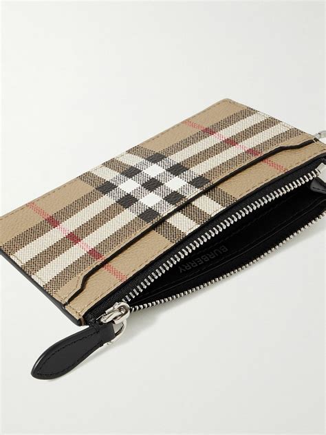 burberry leather and checked coated canvas cardholder|Burberry Cardholders .